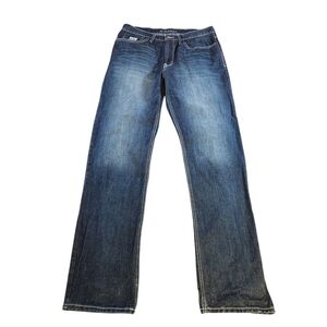 Cinch White Label Mens 36x38 Jeans 019 Rigid Dark Stone Wash Straight Leg Cowboy